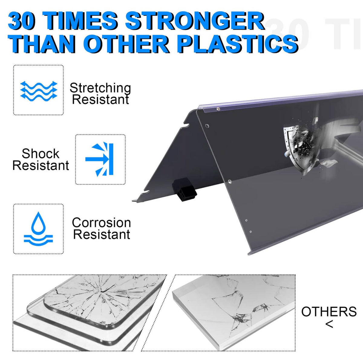 Solidspare Tinted Windshield Fold Down Flip Windscreen For ICON i20 i40 i60 i20L i40L i60L