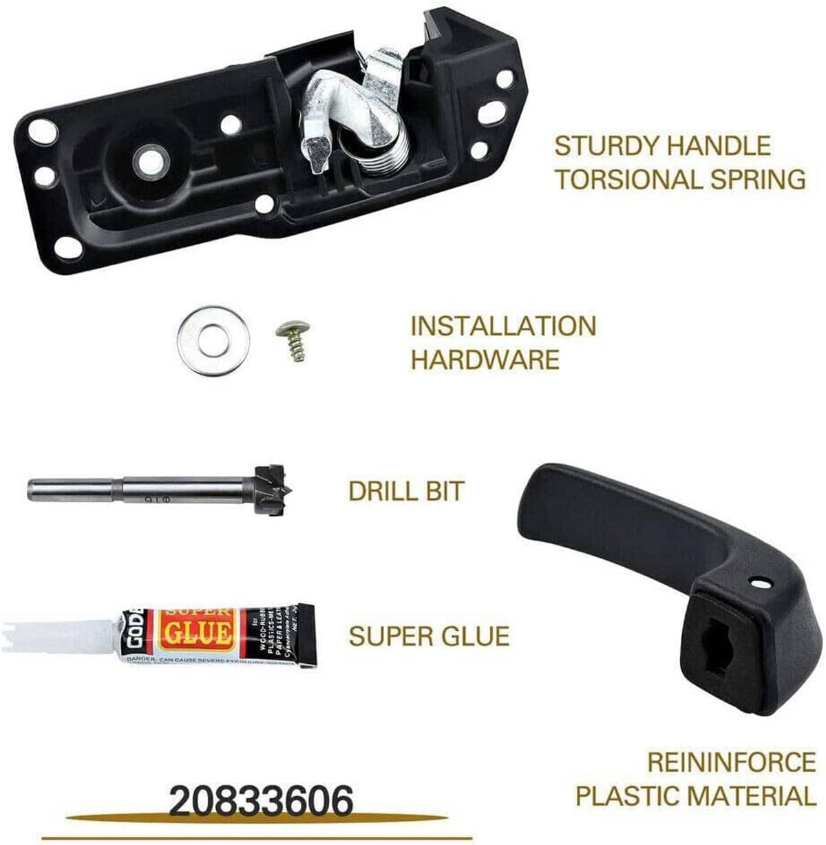Solidspare Driver Interior Inside Door Handle Repair Kit For 2007-13 Chevy Sierra Silverado
