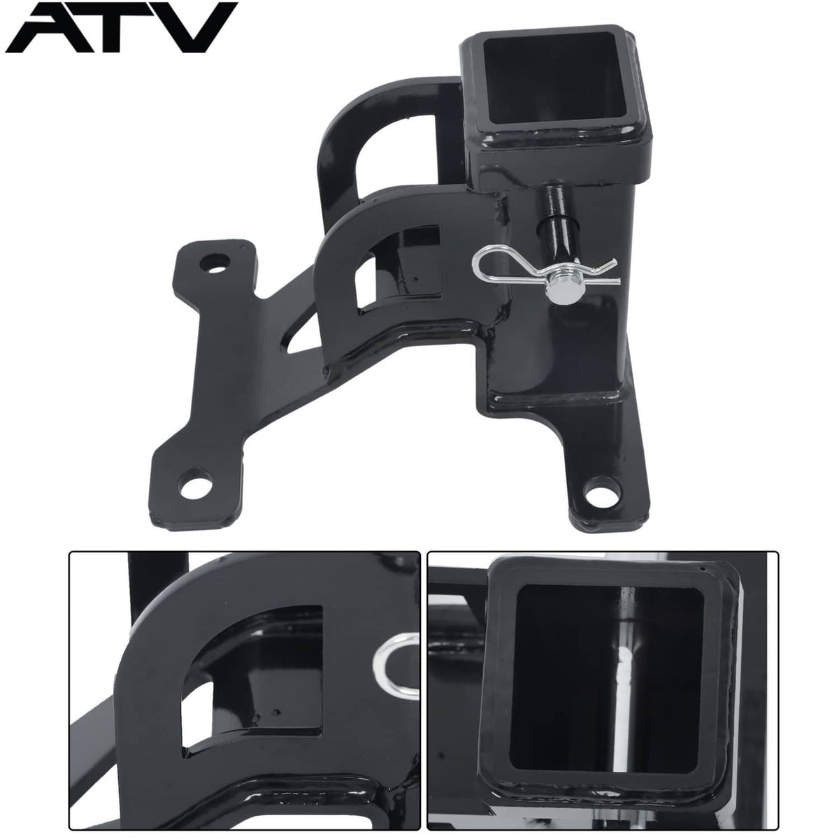 Solidspare Black UTV 2'' Rear Receiver Tow Hitch For Polaris RZR PRO XP 4 years 2020+ Steel