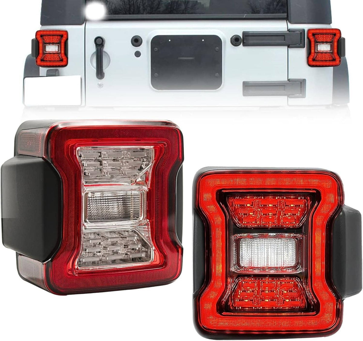Solidspare Rear Brake Turn Signal Lamps LED Tail Lights For Jeep Wrangler JK JKU 2007-2018