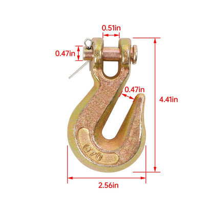 Solid Spare 10 Pack G70 3/8'' Clevis Grab Hook Tow Chain Hook Tie Down Flatbed Truck Trailer