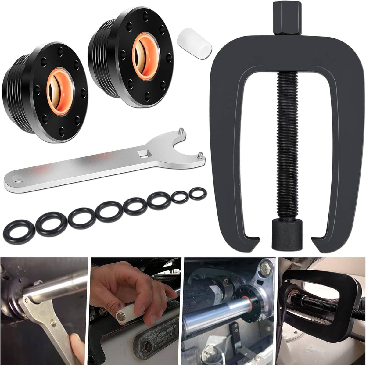 Solid Spare Bracket Puller + Front Mount Hydraulic Steering Cylinder Seal for Seastar