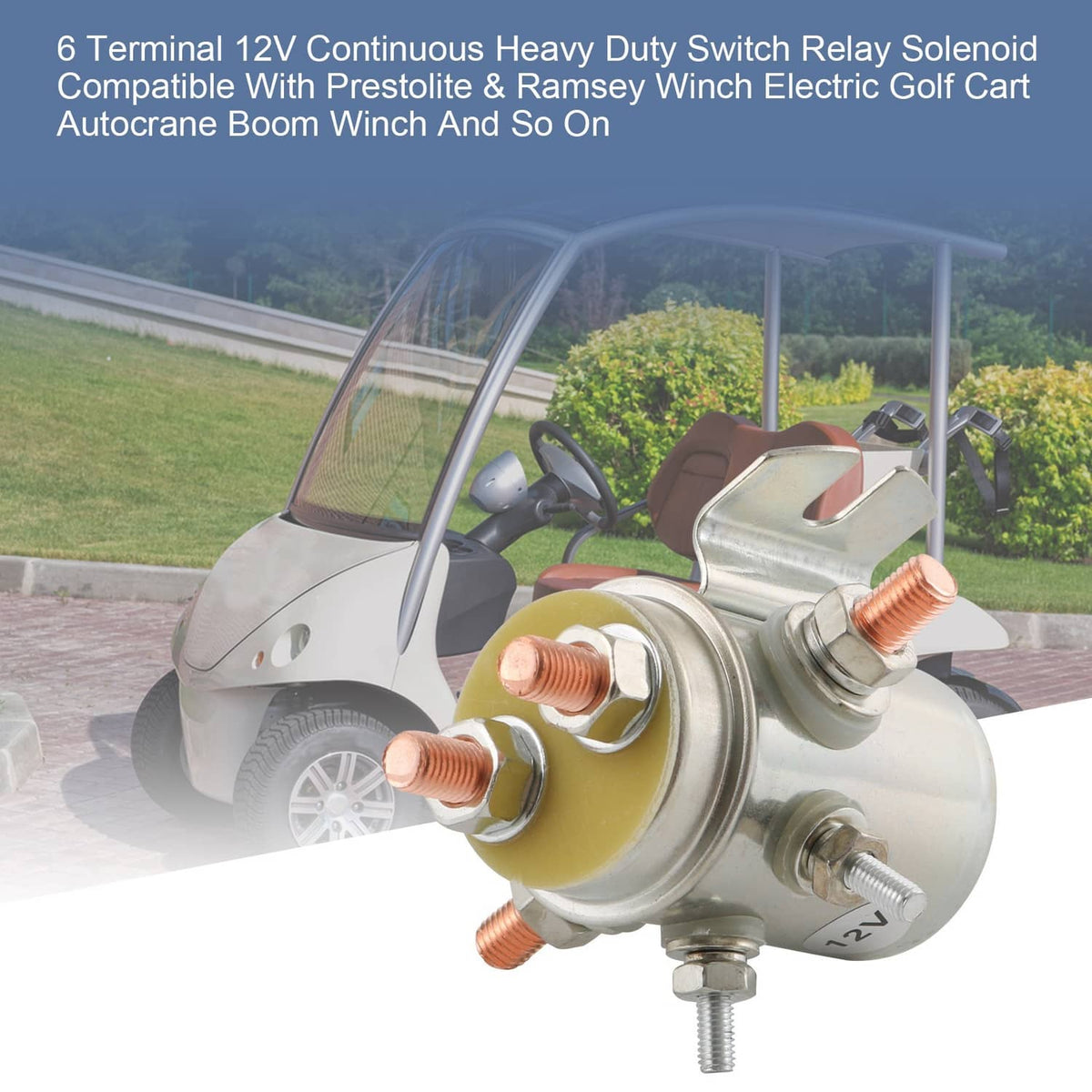 Solidspare 2X 6 Terminal 12V Continuous Duty Switch Relay Solenoid For Autocrane Boom Winch