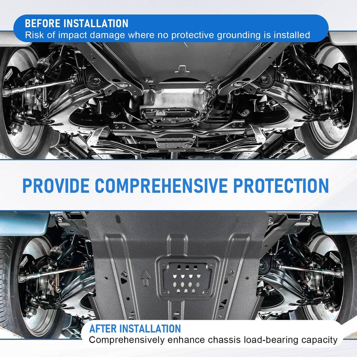 Solidspare For 2015-22 Ford F150 Transmission Full Skid Plate Gearbox Splash Shield Guard