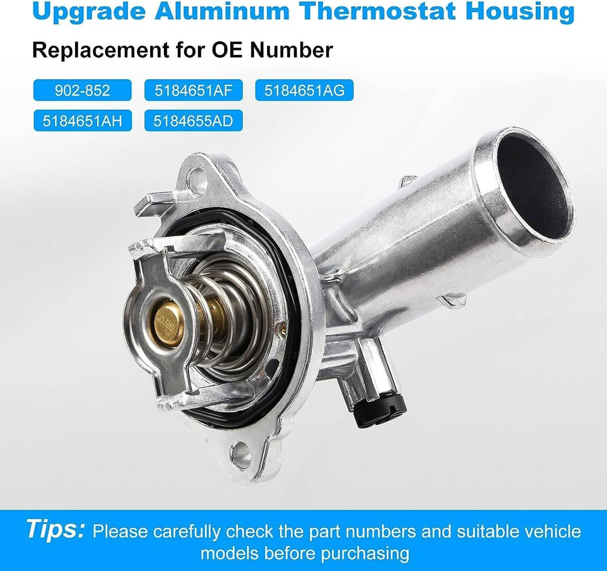 Solidspare Aluminum Upgrade Coolant Thermostat Housing For 2012- 2018 Jeep Wrangler JK 3.6L