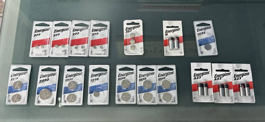 Solid Spare Energizer Battery Lot - 377, 357, N, 1632, A23, 2032, 1216, 2025, 2450, 2016