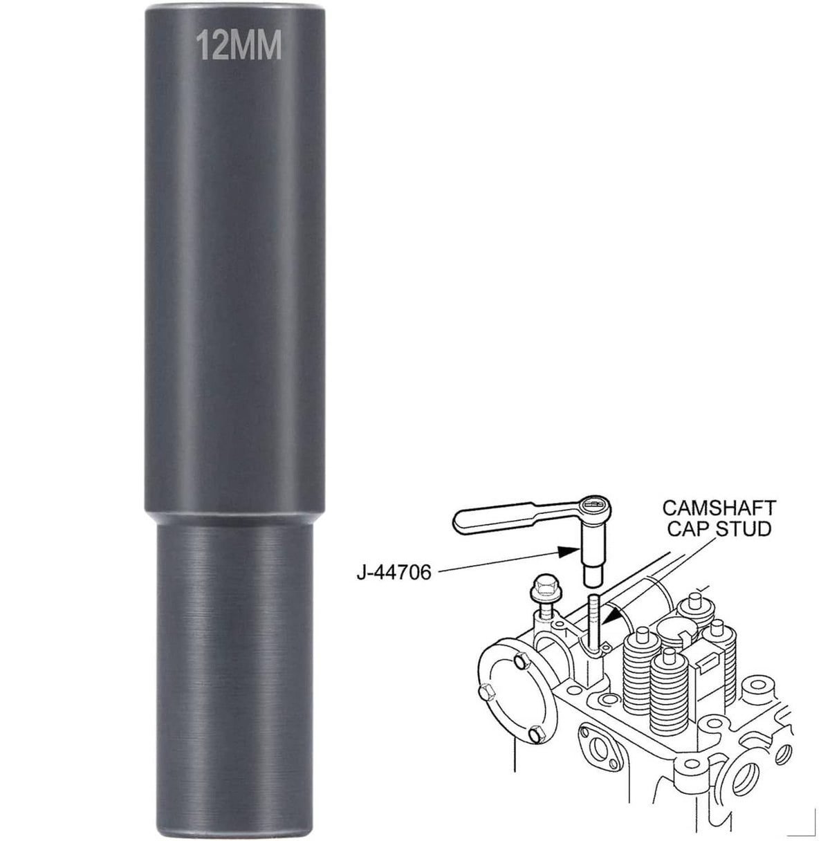 Solid Spare 12MM Rocker Arm Shaft Socket J-44706 J-36003-A Fit For Detroit 60 Series Engine
