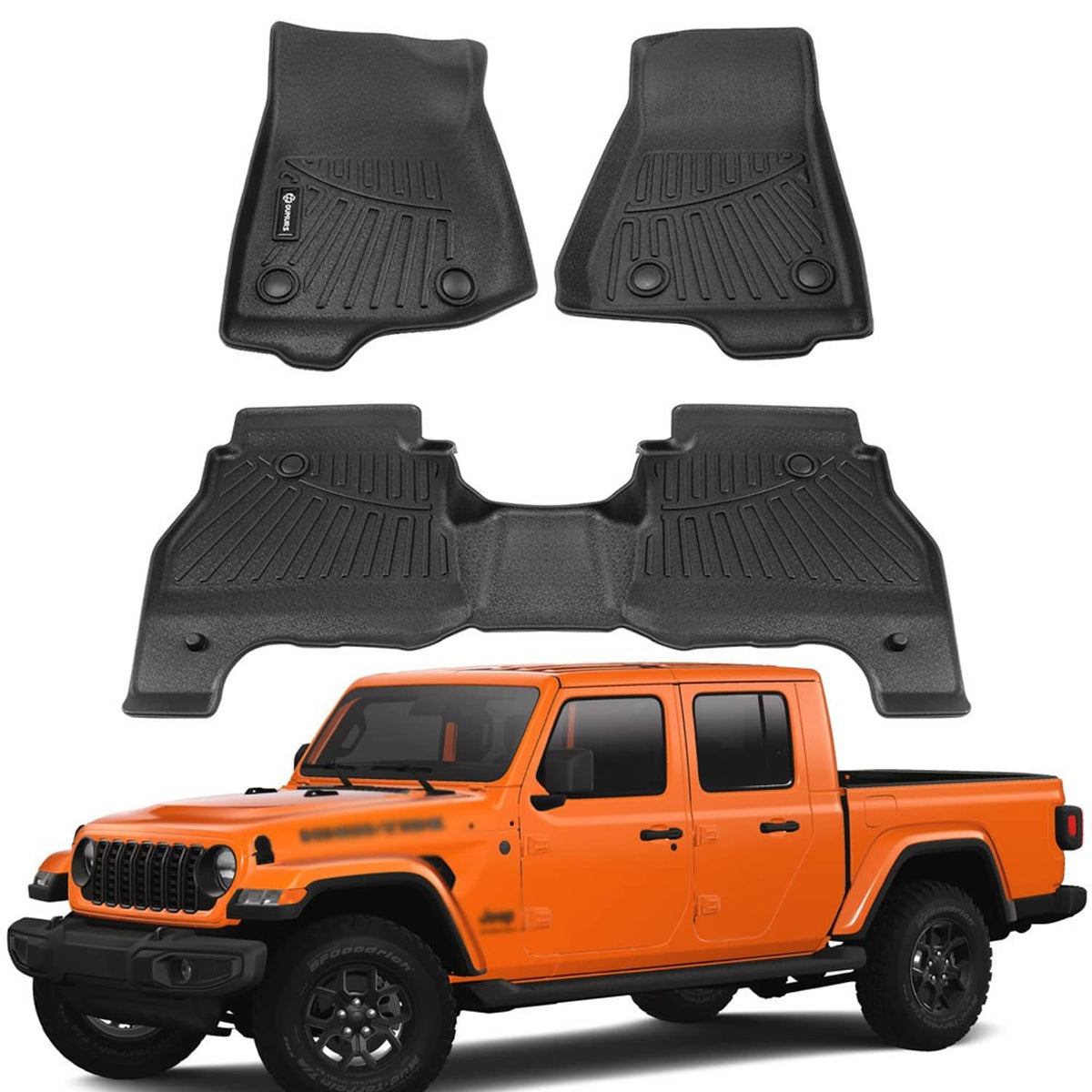 Solidspare Floor Mats Fit For 2020-2025 Jeep Gladiator All Weather TPE Protection Liners