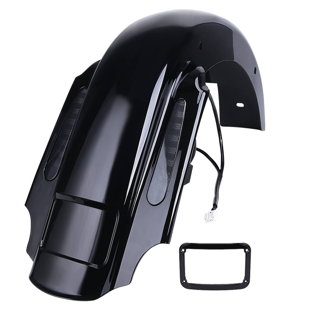 Solidspare Dual Cut Rear Fender System w/ LED Light For Harley Electra Glide Road King CVO
