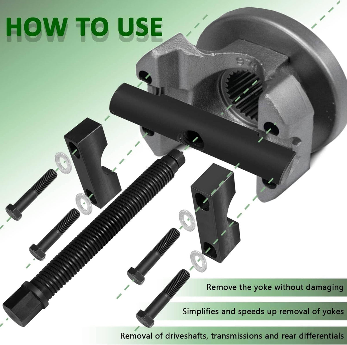Solidspare 10803 Heavy Duty Yoke Puller Semi Truck Yoke Remover Tool Kit for Spicer Meritor