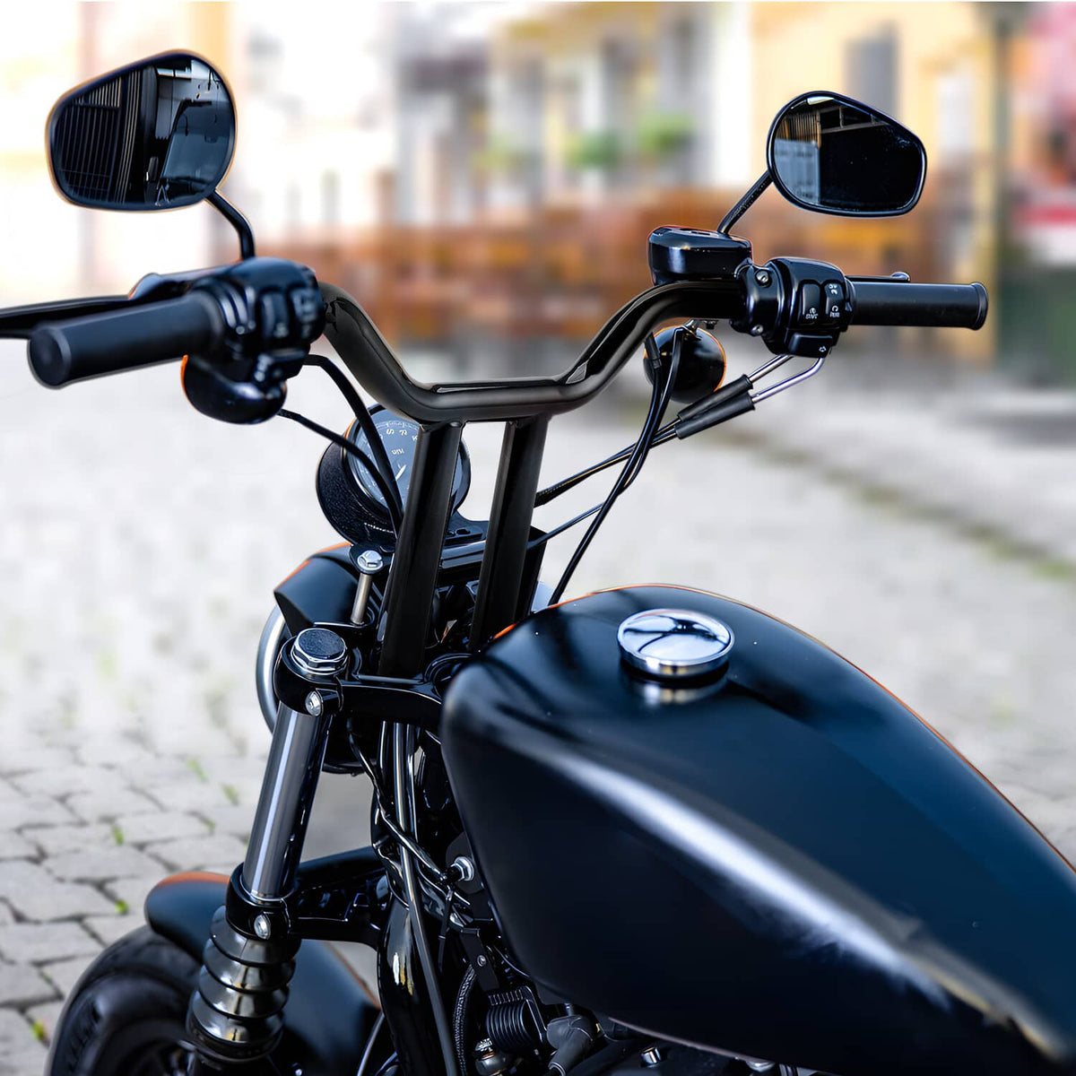 Solidspare MX T Bars 14" Rise Handlebar 1-1/4" For Harley Dyna Softail Sportster Touring