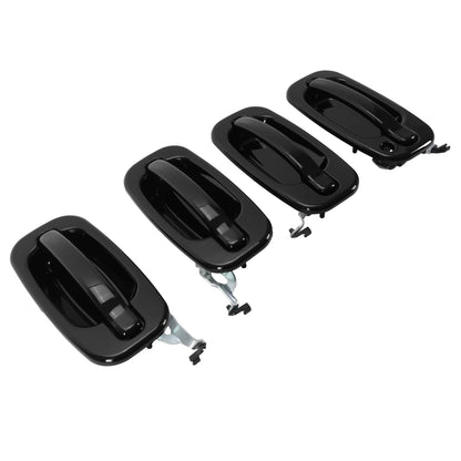 Solid Spare 4Pcs NEW Outside Door Handles Set Painted Black For Silverado Tahoe Sierra 99-06