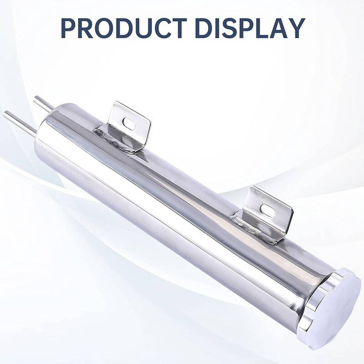 Solidspare 3" x 16" Polished Stainless Steel Radiator Coolant Overflow Catch Puke Tank 50OZ
