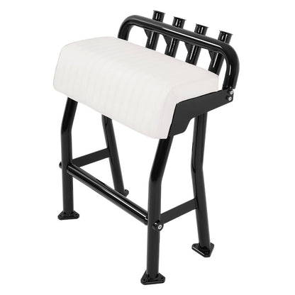 Solidspare 29" Leaning Post Seat W/ 4 Rod Holders Aluminium Boat Seat For Centre Console