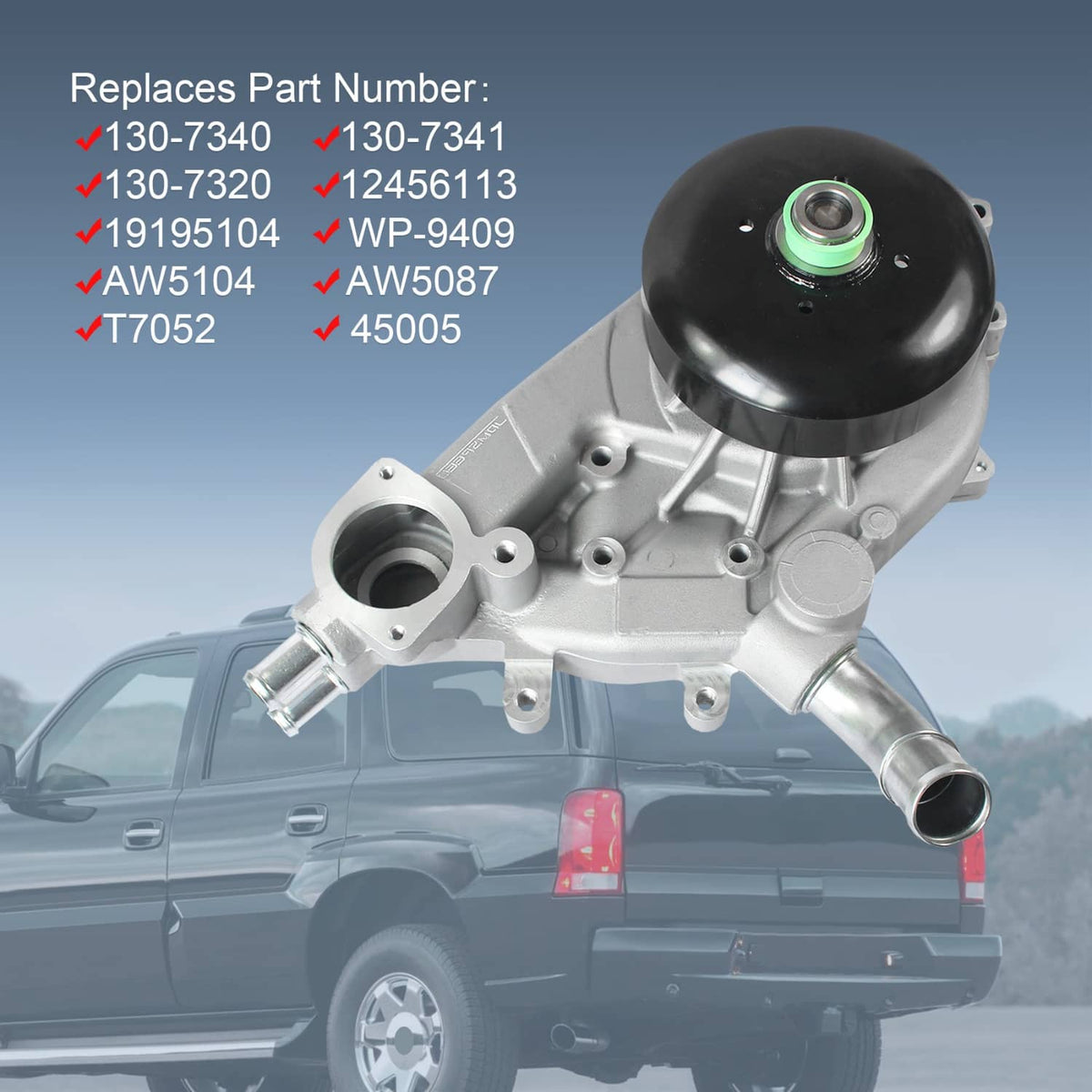 Solidspare Water Pump W/ Gasket Fits Chevrolet GMC Tahoe Yukon 4.8 5.3 6.0 L Vortec