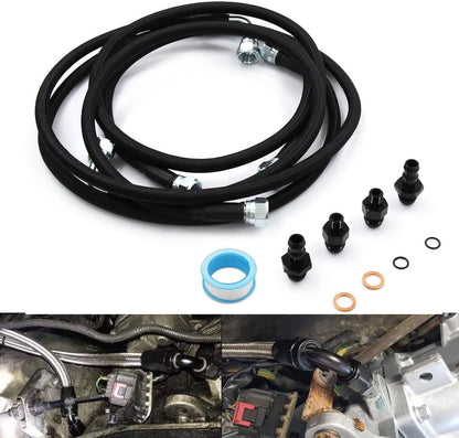 Solidspare Black Transmission Cooler Hose Line Set for Dodge Ram 2500/3500 5.9L 48RE 03-07