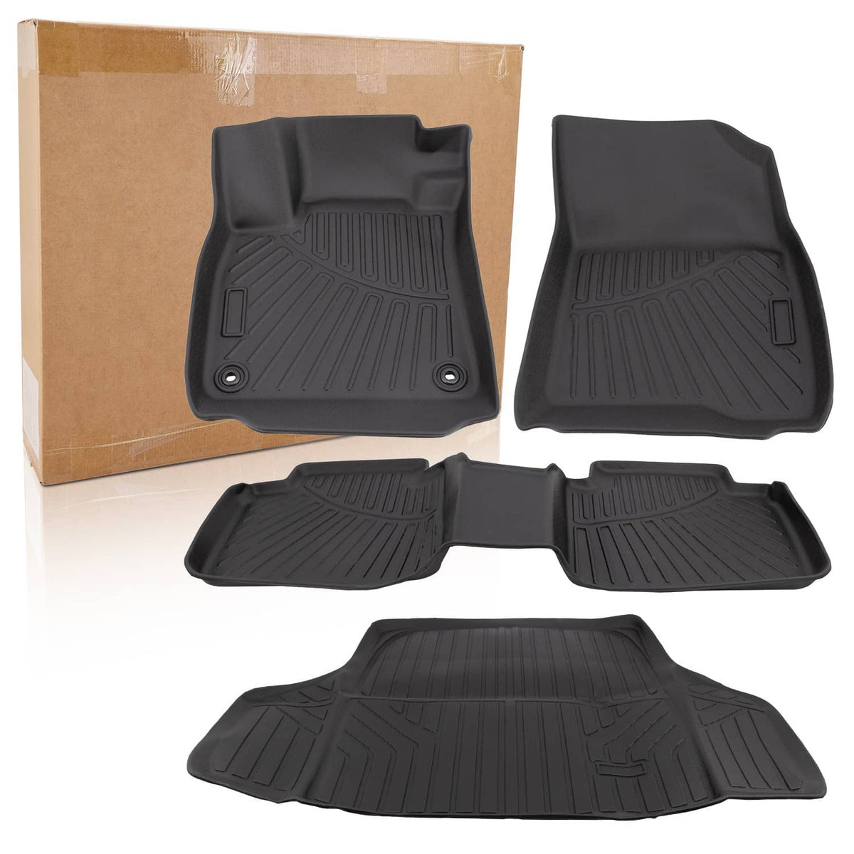 Solidspare 4Pcs Floor Mats + Cargo Liner Full Set for 2023 2024 2025 Honda Accord & Hybrid