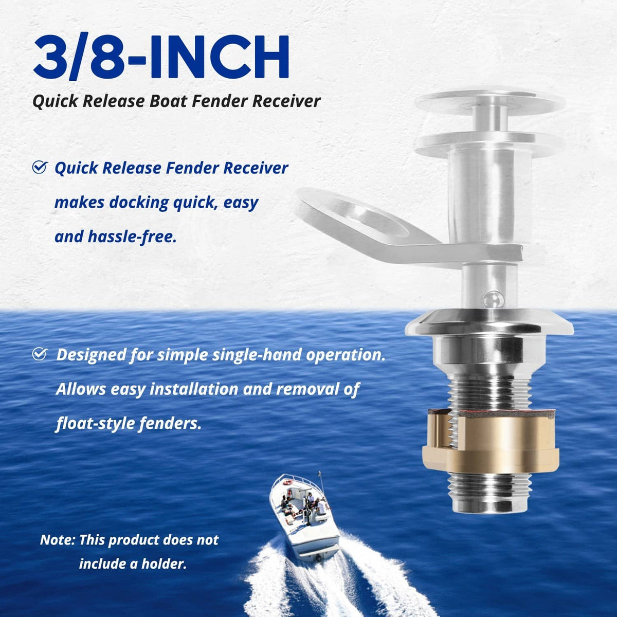 Solidspare 3/8-Inch Quick Release Fender Holder, Receiver Set (3/8-Inch Set)