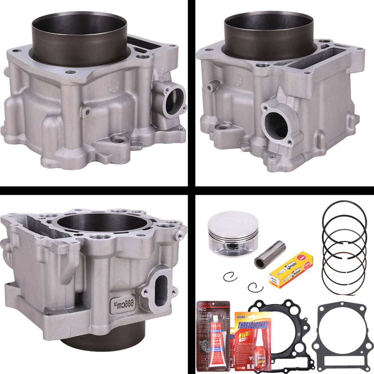Solidspare Cylinder Piston Gasket Rebuild Kit For Yamaha Rhino 660 2004-2007 Top End Kit