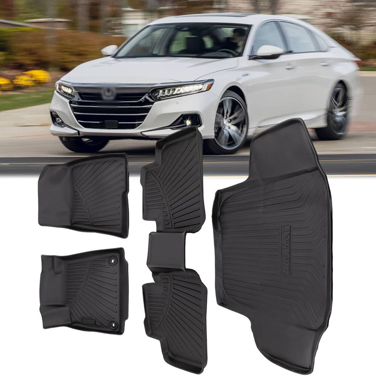 Solidspare Floor Mats Cargo Liner For 2018-2022 Honda Accord Sedan Waterproof Liners TPE