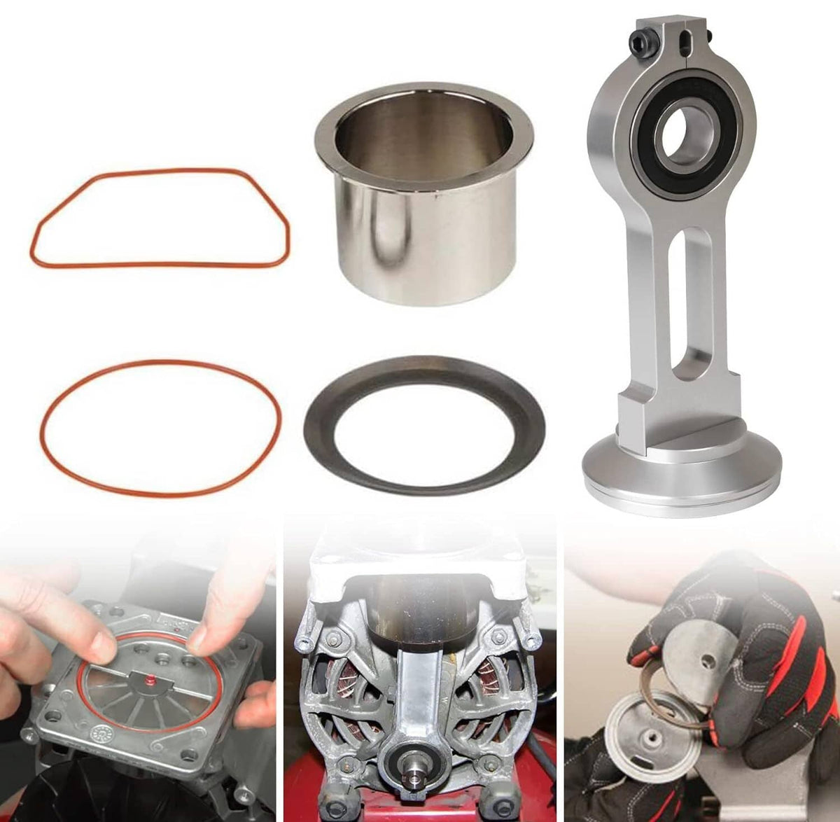 Solidspare KK-4835 Compressor Piston Kit Connecting Rod Kit with Bearing For Craftsman New