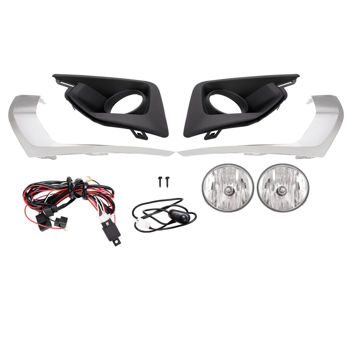 Solid Spare Fog Lights +Bezel+Harness +Switch+Relay For Chevrolet Traverse 2018 19 2020 2021