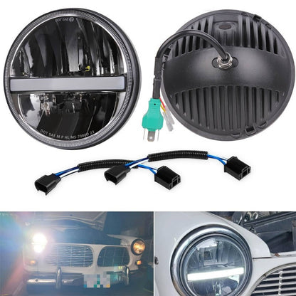 Solidspare 2Pcs For Chevrolet Bel Air 7" inch Round Halo LED Headlights DRL Turn New