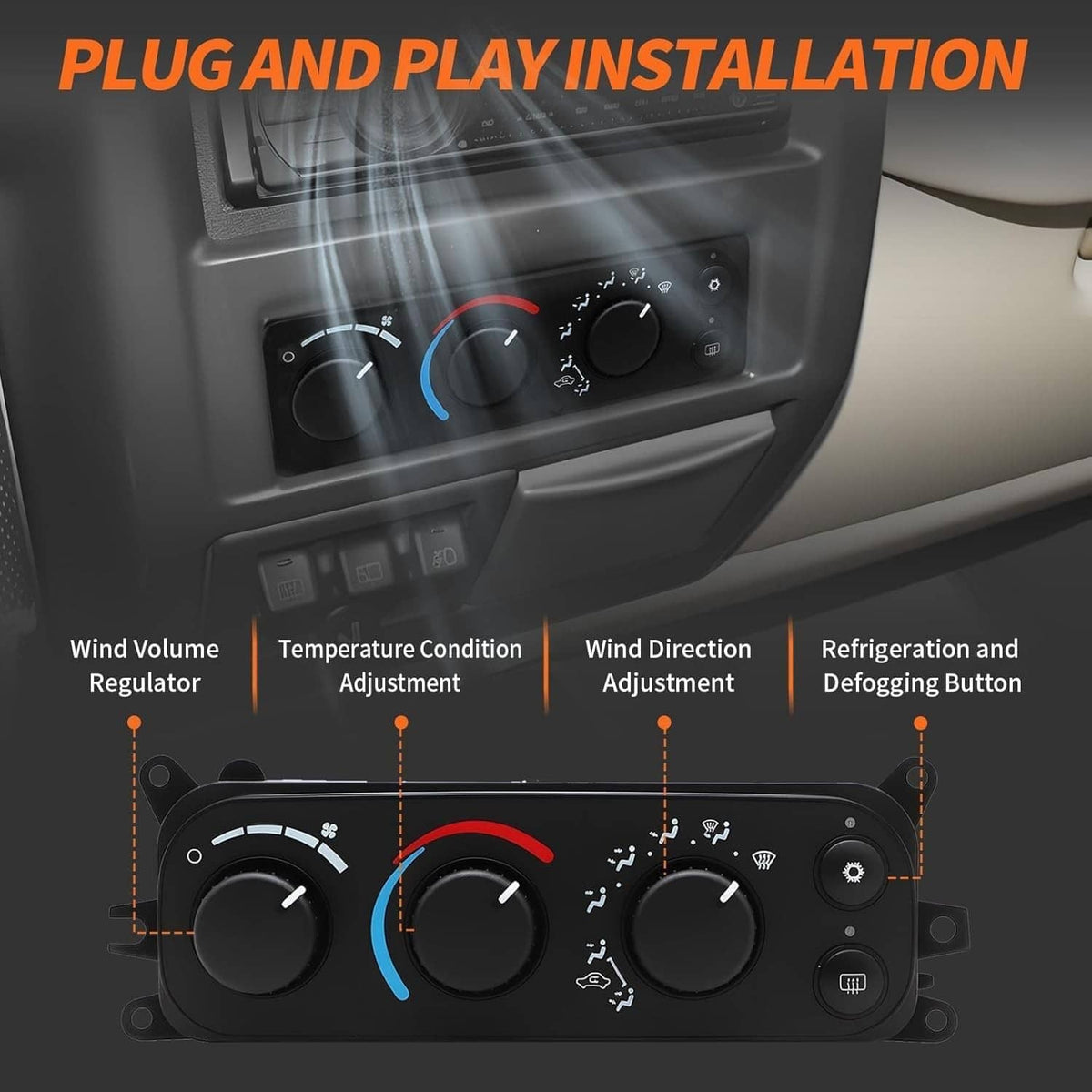 Solidspare A/C Heater Climate Control Module 599-212 For 2002-2005 Dodge Ram 1500 2500 3500