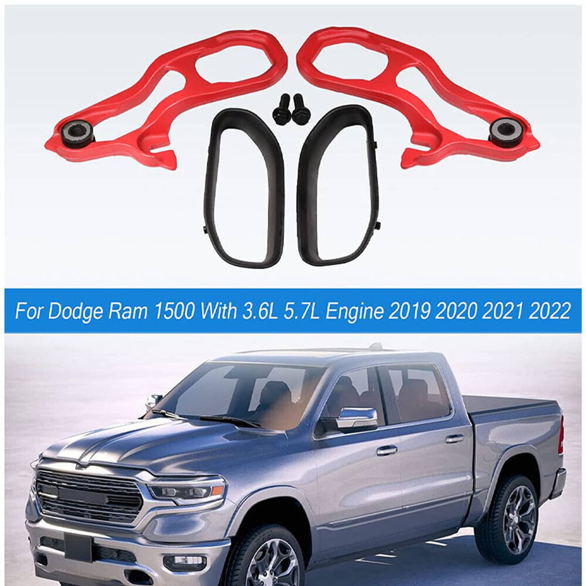 Solidspare Heavy Duty Front LH & RH Tow Hooks w/ Hardware For Dodge 2019 -2022 Ram 1500 DT