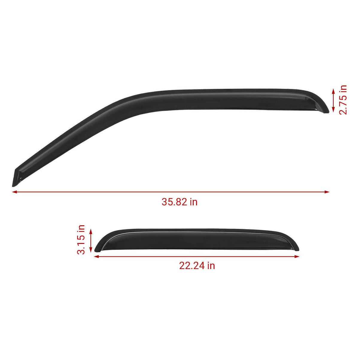 Solidspare Window Visors Rain Sun Guard for 99-06 Chevy Silverado GMC Sierra Extended Cab