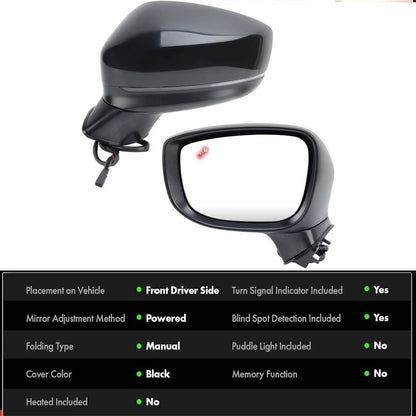Solidspare Left Driver Side Mirror for 2017-2024 Mazda CX-5 w/BSM Power Turn Signal Light