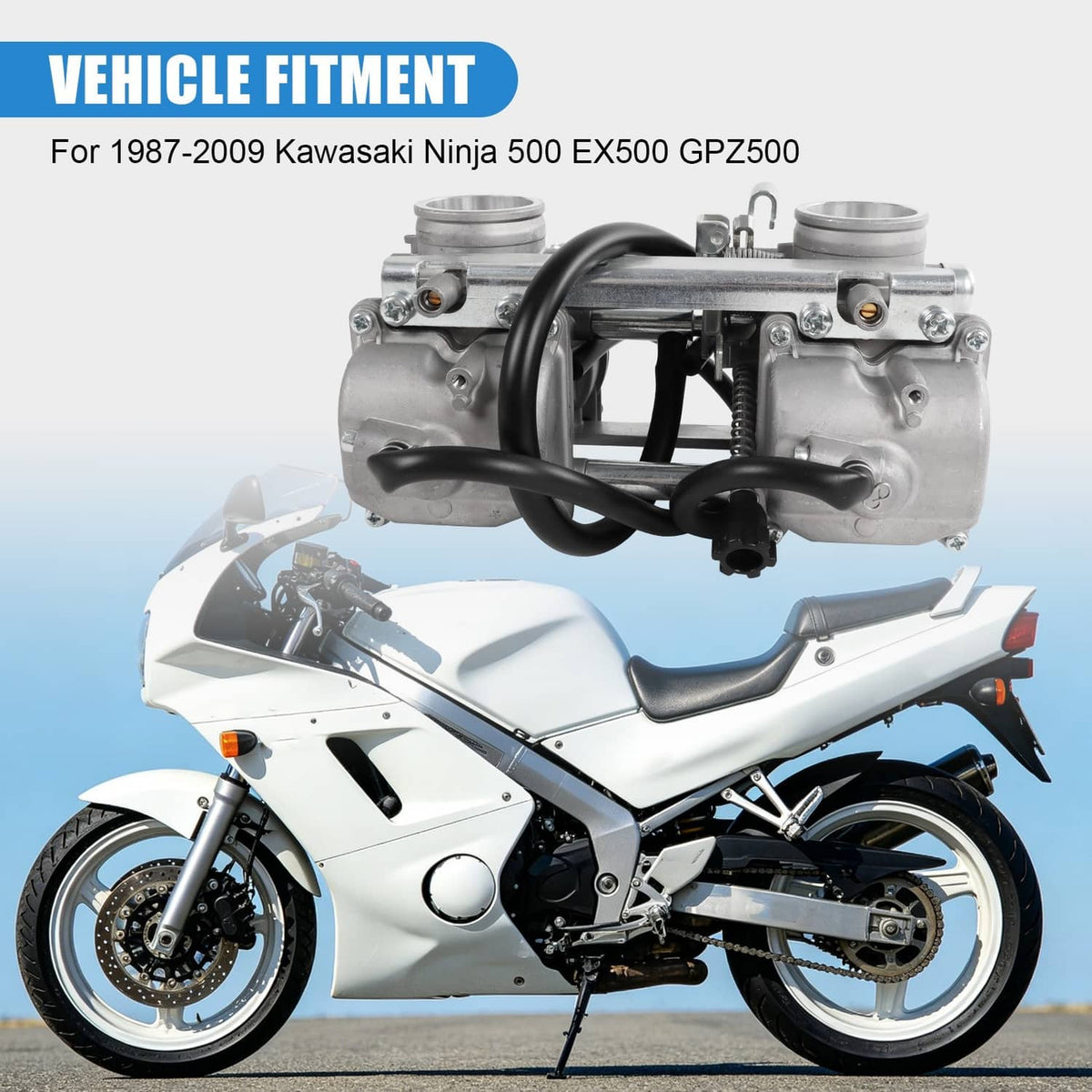 Solidspare Carburetor For Kawasaki Ninja 500 EX500 GPZ500 1987-2009 15001-1334 15002-1492