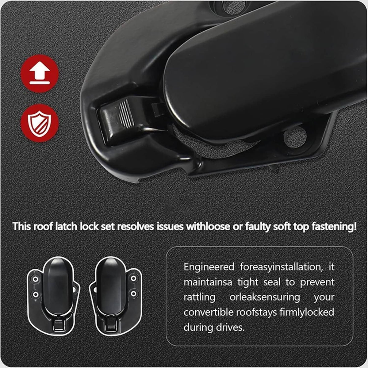 Solidspare Left & Right Soft Top Convertible Roof Latch Lock Set For 1990-2003 Mazda Miata