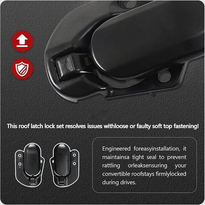 Solidspare Left & Right Soft Top Convertible Roof Latch Lock Set For 1990-2003 Mazda Miata