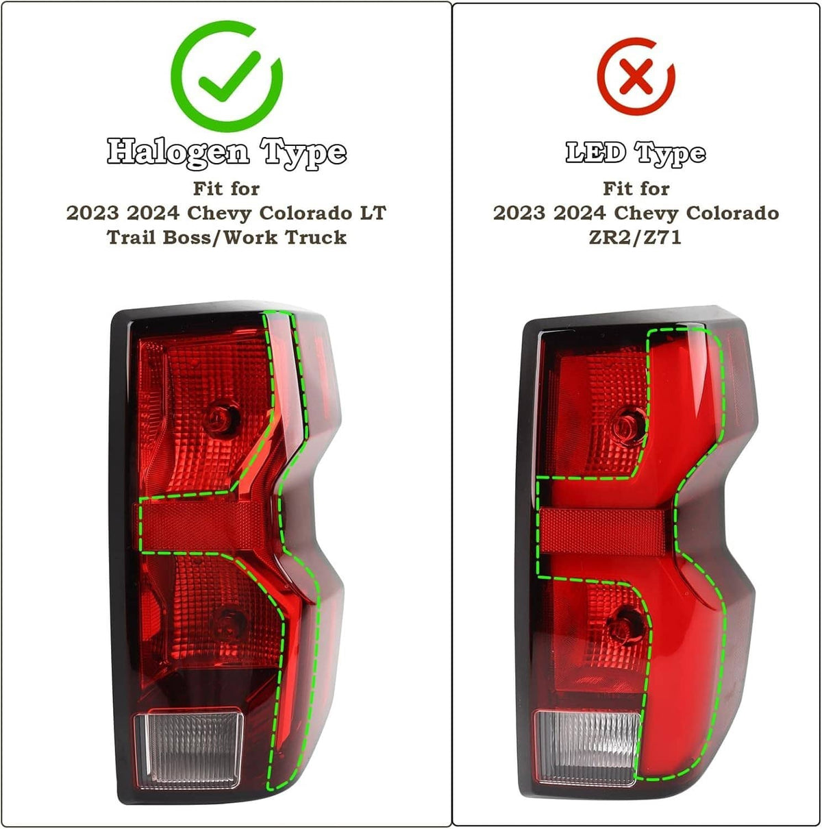 Solidspare For 2023-2024 Chevy Colorado LED Tail Light Brake Lamp W/ Bulb Right Passenger