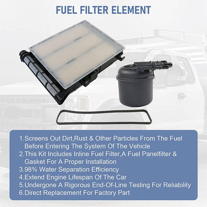 Solidspare 6Pcs Fuel/Water Filter Kit For 6.7L Ford Powerstroke 2017-20 FD4625 HC3Z-9N184-C