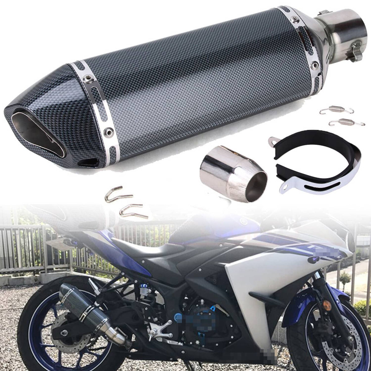 Solidspare 38mm-51mm Motorcycle Universal ATV Exhaust Muffler Tail Pipe &DB Killer Silencer