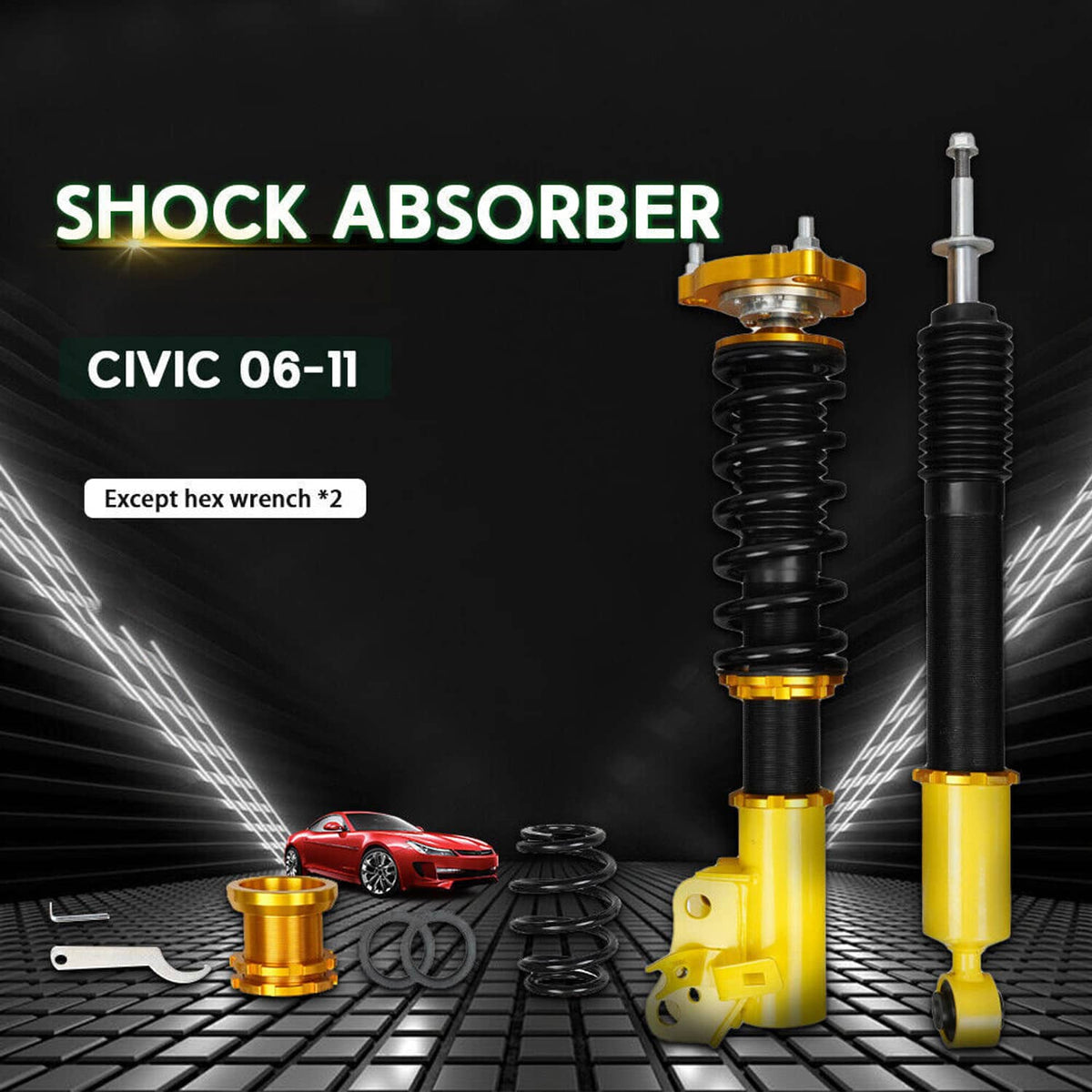 Solidspare Coilovers Suspension Kit For 2006-11 Honda CIVIC Adjustable Height Shocks Struts