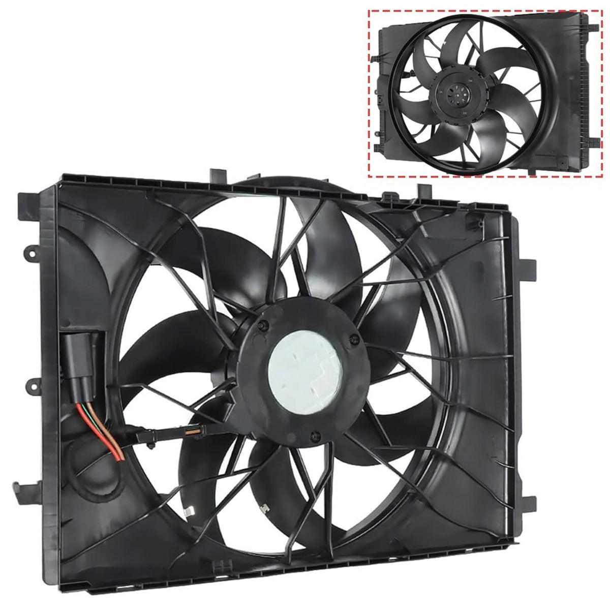 Solidspare New Radiator Cooling Fan For 2010-14 Mercedes-Benz C250 C300 C350 C63 AMG GLK350