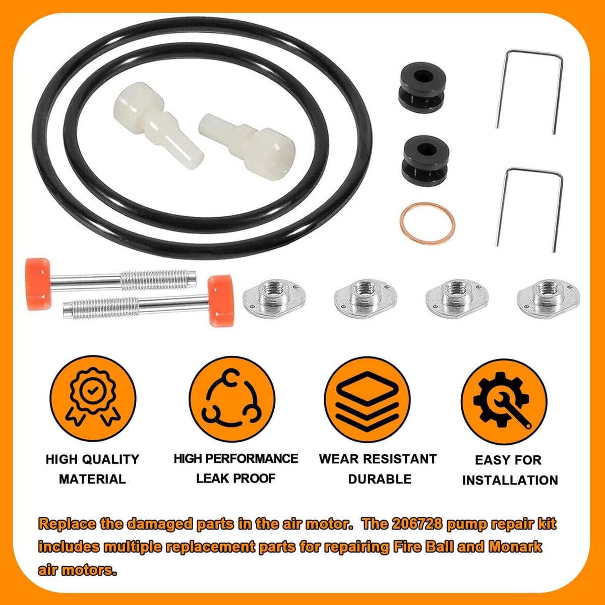Solid Spare 206728 206-728 Air Motor Repair Kit for Graco Fireball Monark Pumps