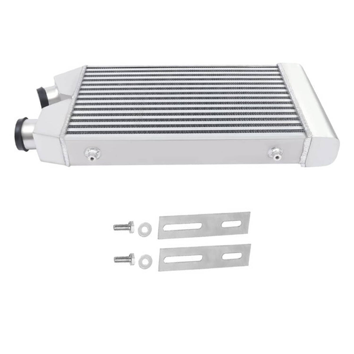 Solidspare Universal Aluminum Intercooler Front Mount 2.5" Inlet & Outlet Same One Side New