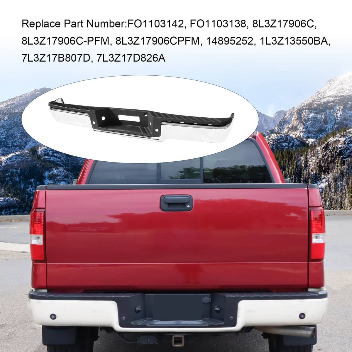 Solidspare Chrome Rear Bumper Assembly For 2006-2008 Ford F150 F250 Step Bumper w/ Hole