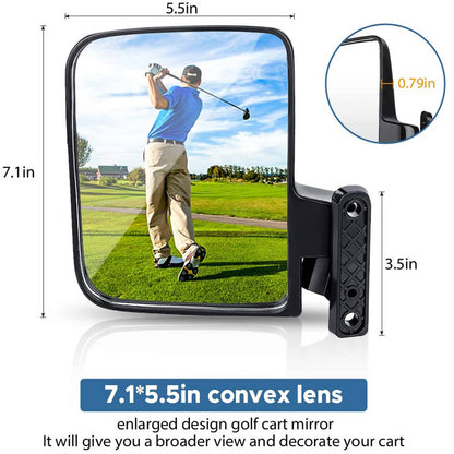 Solidspare Pair Adjustable Golf Cart Side Rear View Mirrors Fit for Club Car EZ GO Yamaha