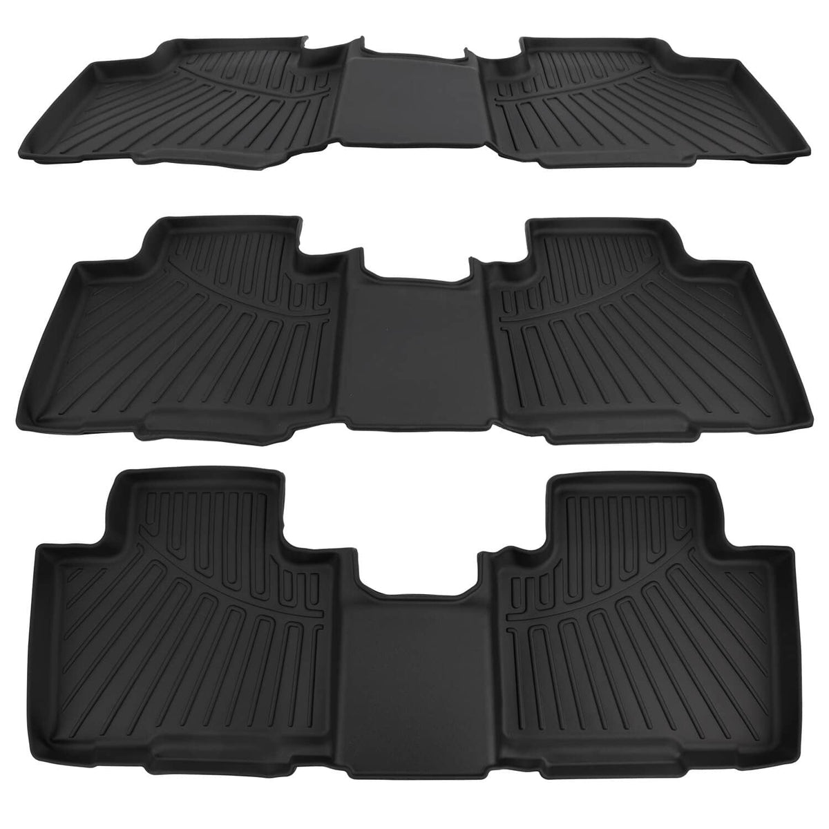 Solidspare For 2020-2025 Toyota Highlander 7 Seat All-Weather Front and Rear Floor Mats