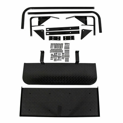 Solidspare Flip Folding Rear Seat Cushions Pad w/Roof Support For EZGO TXT 1995+ Golf Cart