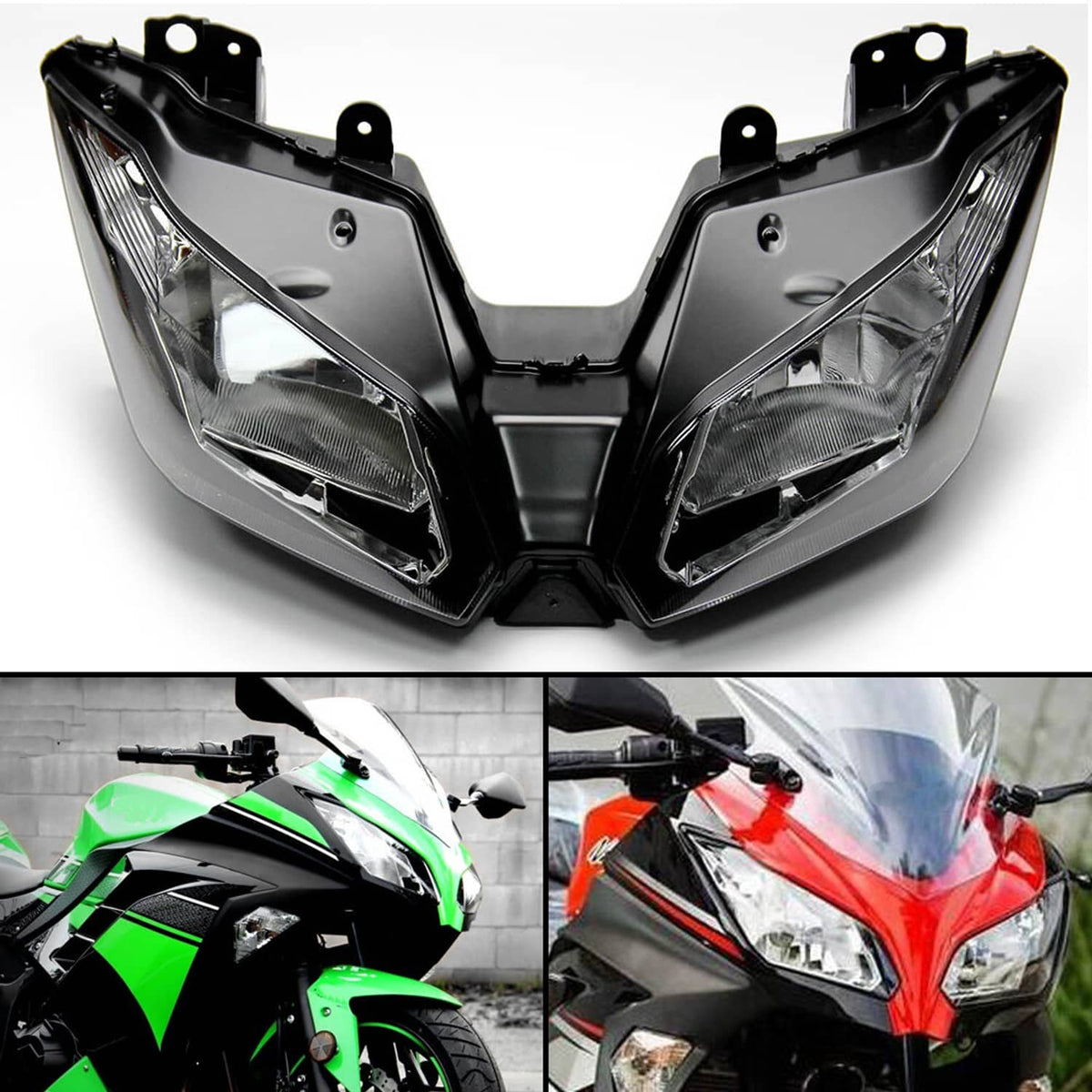 Solidspare Front Headlight HeadLamp Light For KAWASAKI NINJA 300 2013-2017 /Versys 650 1000