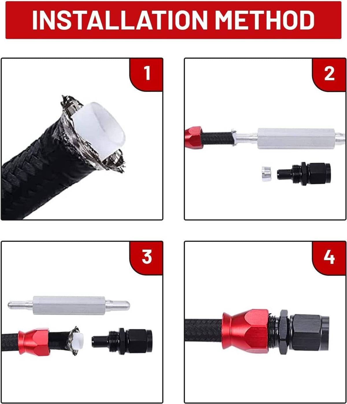 Solidspare AN6 6AN PTFE LS Swap EFI Fuel Line Fitting Kit with 25FT Hose and 15 Fitting E85