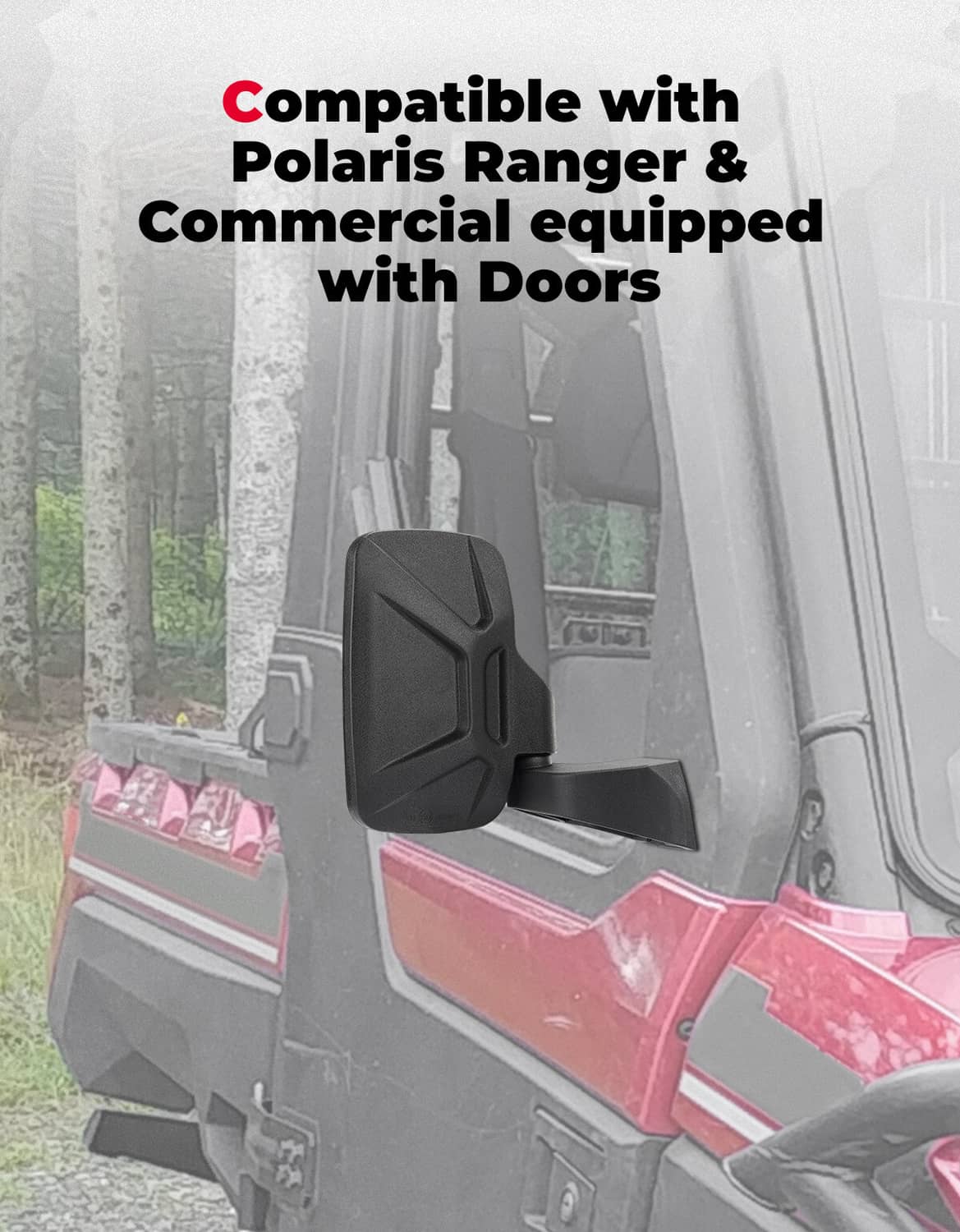 Solidspare For Polaris Ranger XP 1000 & Northstar Side View Mirrors Hard Door Mount 2889241