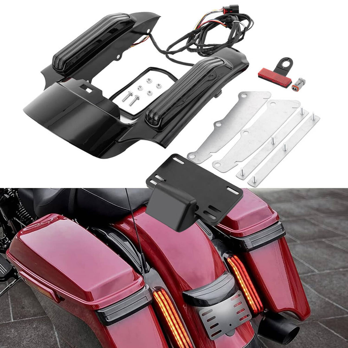 Solidspare Rear Fender Fascia Light Kit with Turn Signal For Harley Street Glide FLHX 2014+