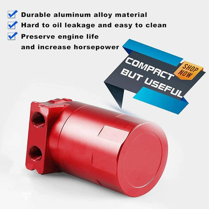 Solidspare Side Oil Separator Catch Can Tank For 2011-2021 F150 5.0L 2.7L 3.5L Ecoboost RED